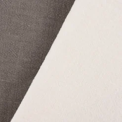 SCHÖNER LEBEN. Geschirrtuch 2er Set Bio Ramie Leinenoptik Farbmix cremeweiß und grau 40x70cm