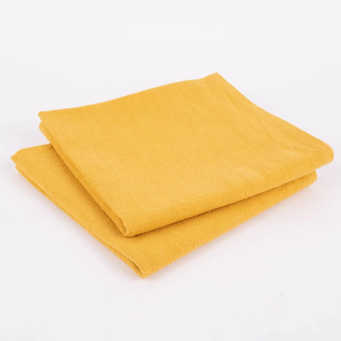SCHÖNER LEBEN. Geschirrtuch 2er Set Bio Ramie Leinenoptik einfarbig senf gelb 40x70cm