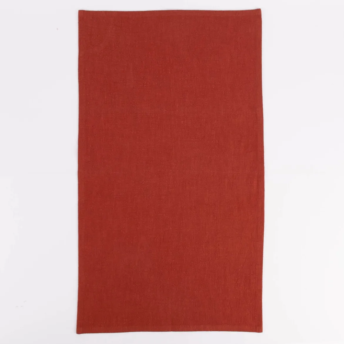 SCHÖNER LEBEN. Geschirrtuch 2er Set Bio Ramie Leinenoptik einfarbig rost 40x70cm