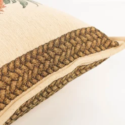 SCHÖNER LEBEN. Gobelin Kissenhülle Ananas beige braun 42x42cm