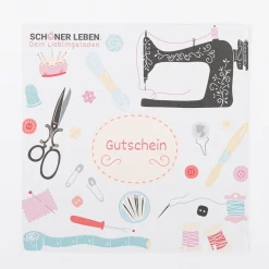 SCHÖNER LEBEN. Gutschein beschriftete Karte in verschiedenen Motiven