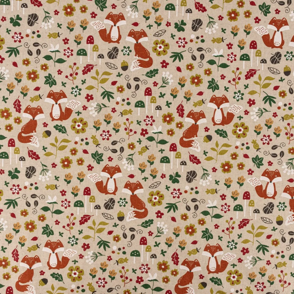 SCHÖNER LEBEN. Kinder Kissenhülle Autumn Woodland Fox Füchse natur bunt verschiedene Größen