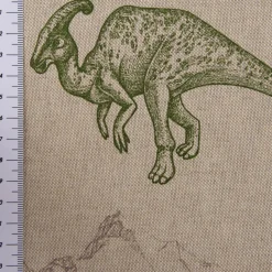 SCHÖNER LEBEN. Kinderzimmer-Vorhang Dinosaurier natur grün 245cm oder Wunschlänge