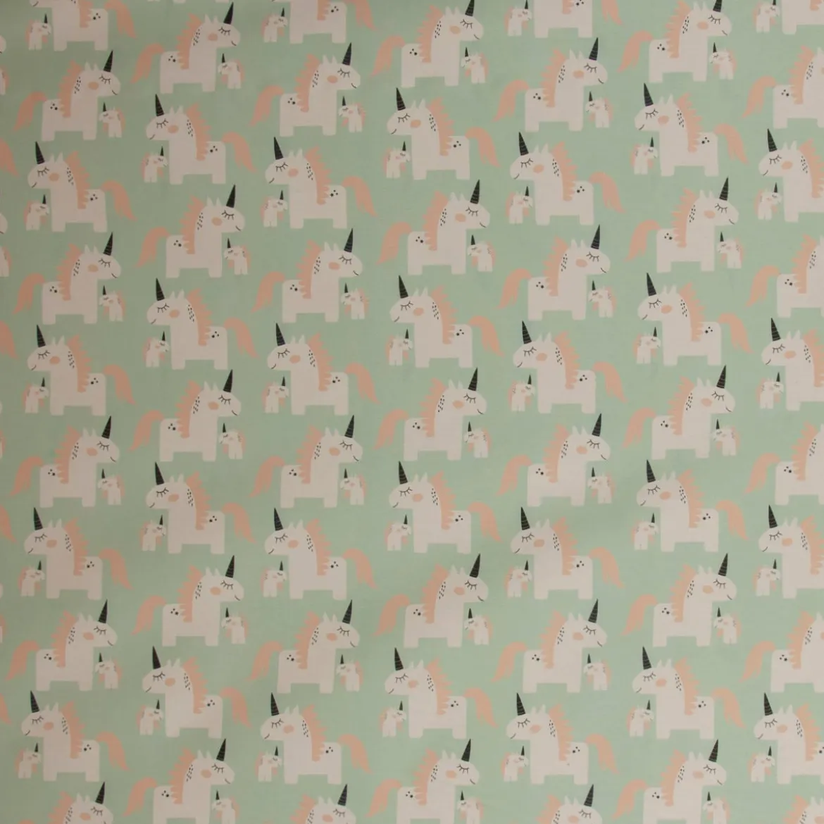 SCHÖNER LEBEN. Kinderzimmer-Vorhang Einhörner mint weiß rosa 245cm oder Wunschlänge