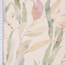 SCHÖNER LEBEN. Kissenhülle Aquarell Blätter Blüten Schmetterling weiß pastell verschiedene Größen