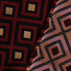 SCHÖNER LEBEN. Kissenhülle Art Deco Rauten Retro rot schwarz goldfarbig verschiedene Größen