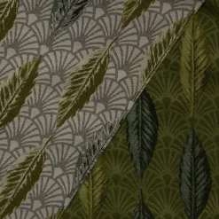 SCHÖNER LEBEN. Kissenhülle Art Déco Blätter Fächer grün creme verschiedene Größen