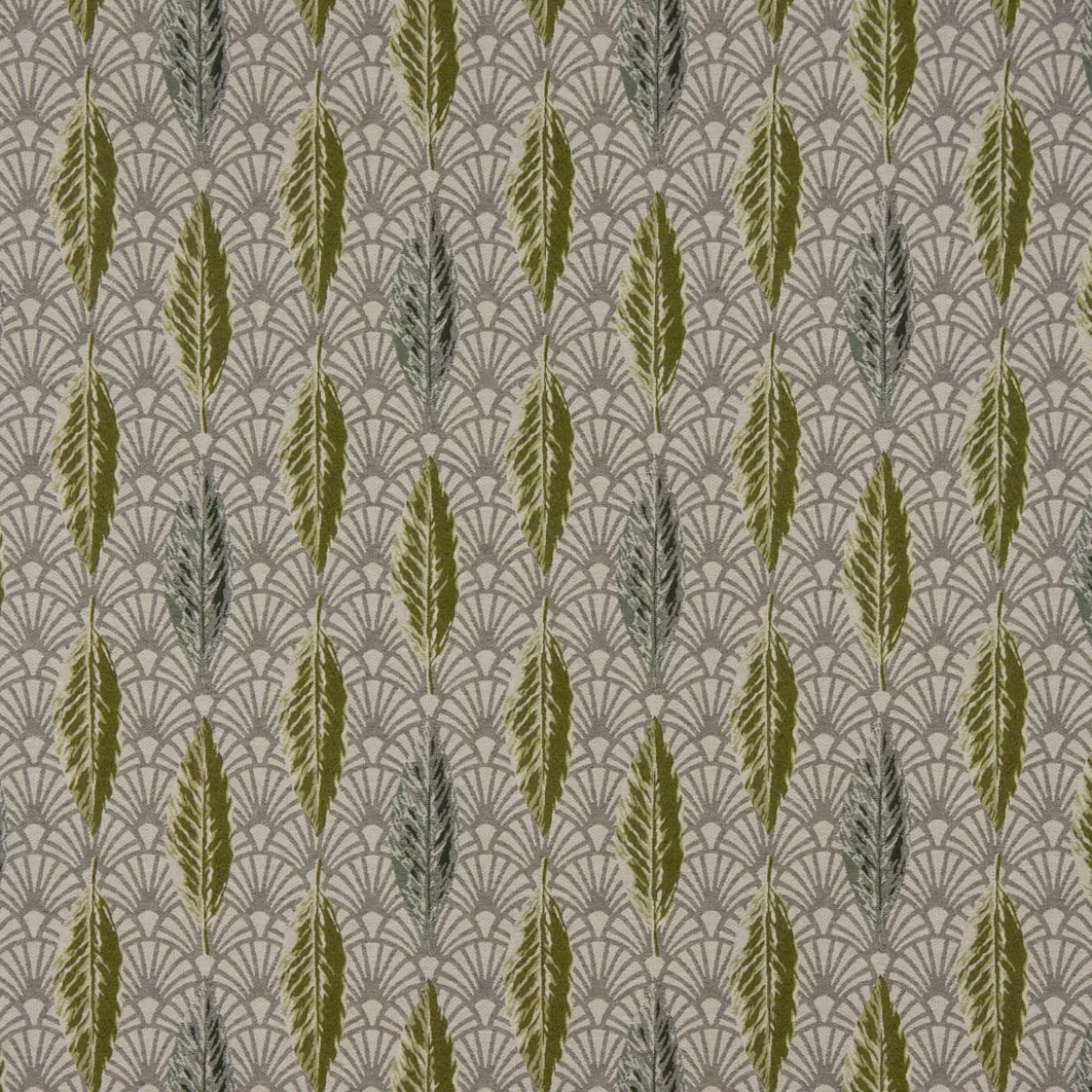 SCHÖNER LEBEN. Kissenhülle Art Déco Blätter Fächer creme grün verschiedene Größen