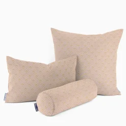 SCHÖNER LEBEN. Kissenhülle Art Deco Metallic Rauten rosa goldfarbig verschiedene Größen