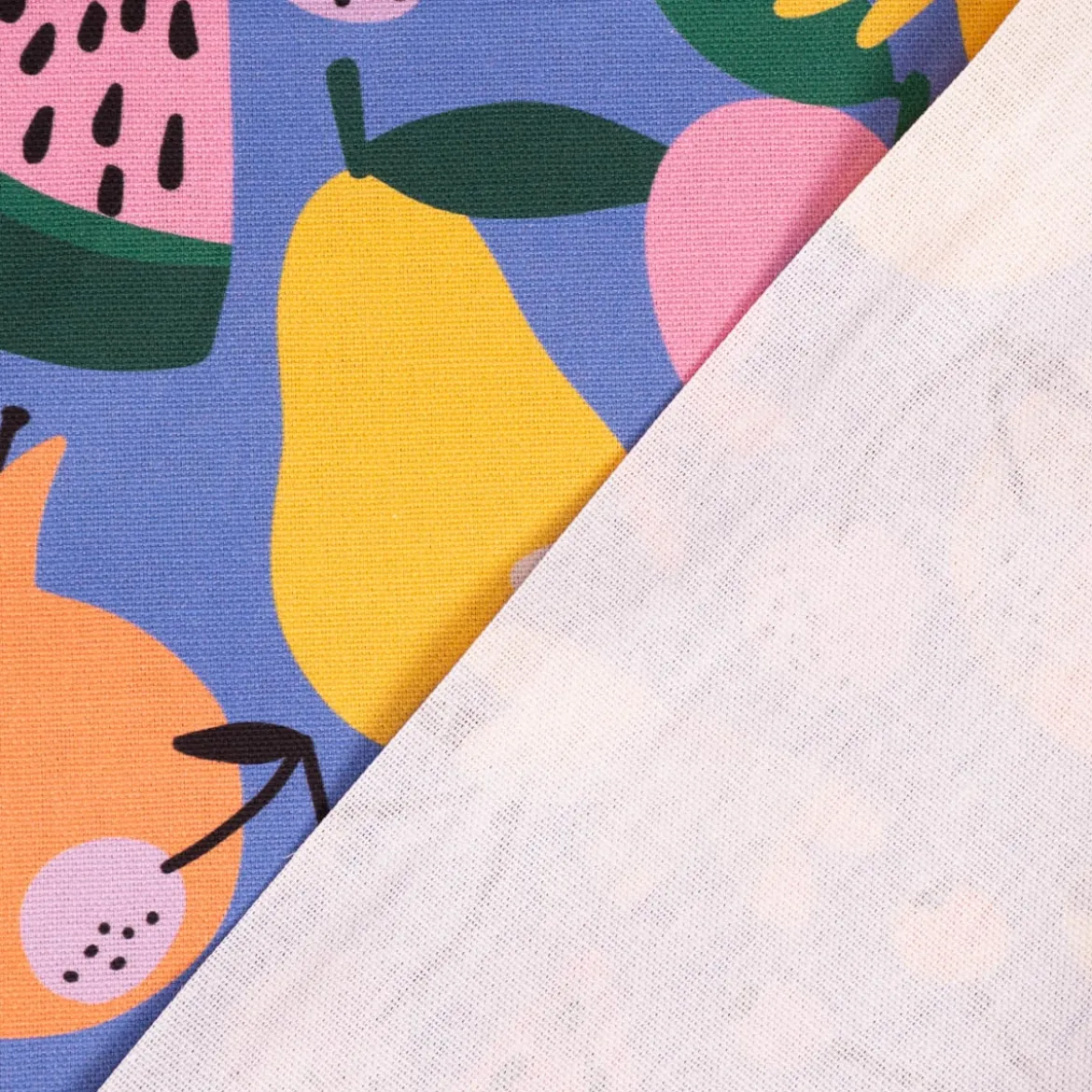 SCHÖNER LEBEN. Kissenhülle aus Baumwolle Retro Pop Obst Blumen lila bunt verschiedene Größen