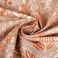 SCHÖNER LEBEN. Kissenhülle aus Baumwolle Blätter Blumen Gräser grau beige orange verschiedene Größen