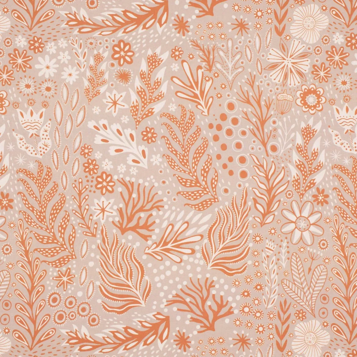 SCHÖNER LEBEN. Kissenhülle aus Baumwolle Blätter Blumen Gräser grau beige orange verschiedene Größen