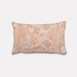 SCHÖNER LEBEN. Kissenhülle aus Baumwolle Blätter Blumen Gräser grau beige orange verschiedene Größen