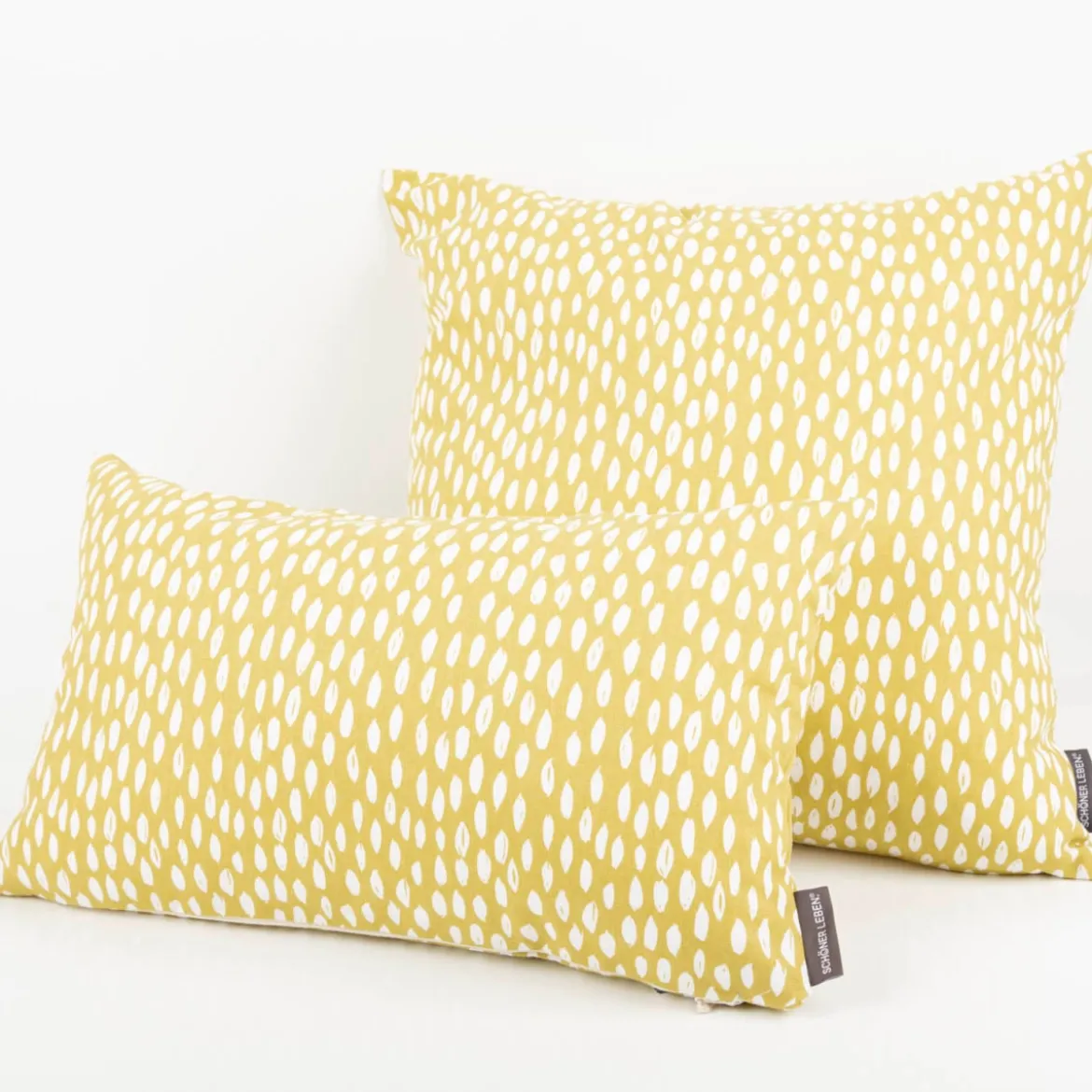 Schöner Leben Kissenhülle Bayside Honeydew ocker gelb weiß 50x50cm