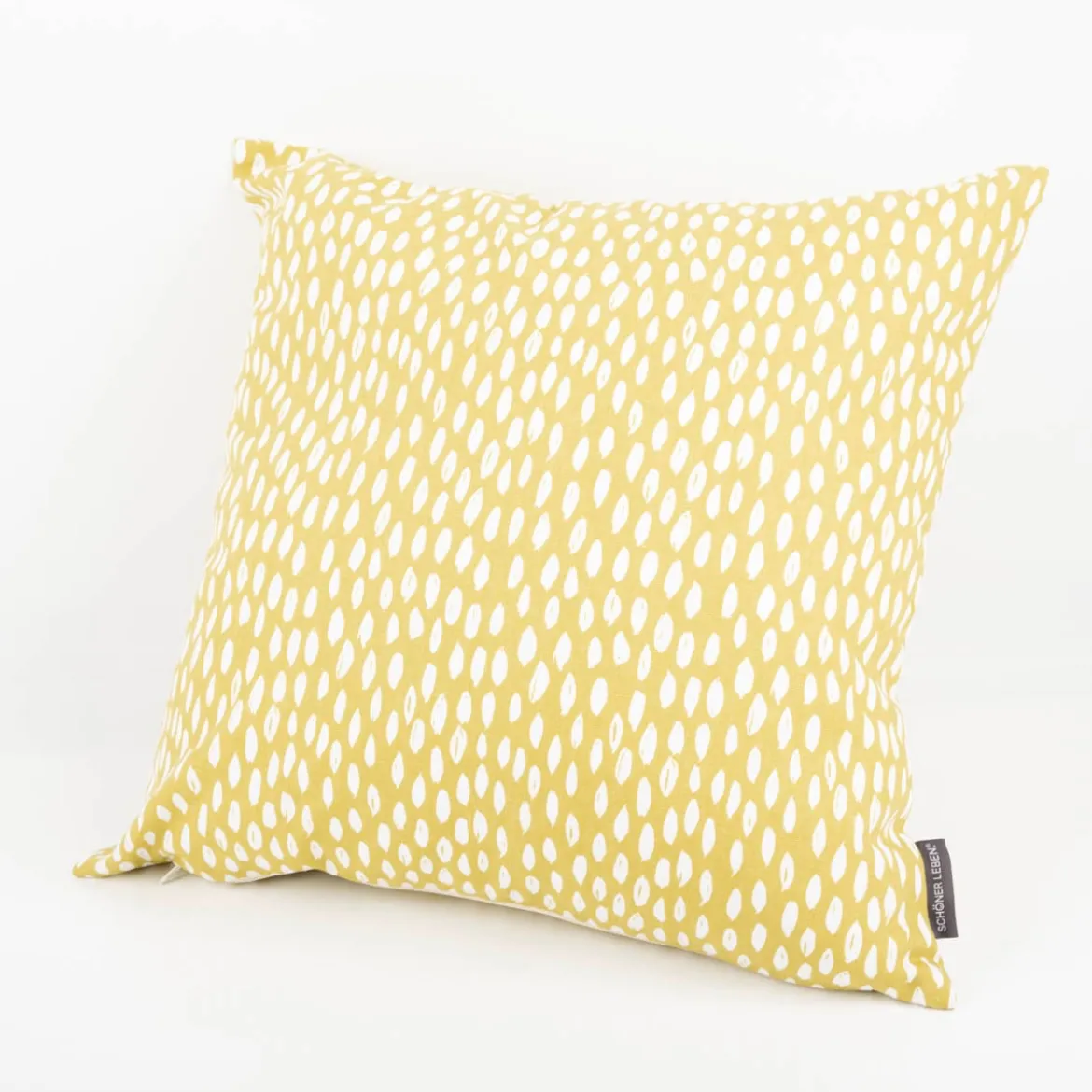 Schöner Leben Kissenhülle Bayside Honeydew ocker gelb weiß 50x50cm