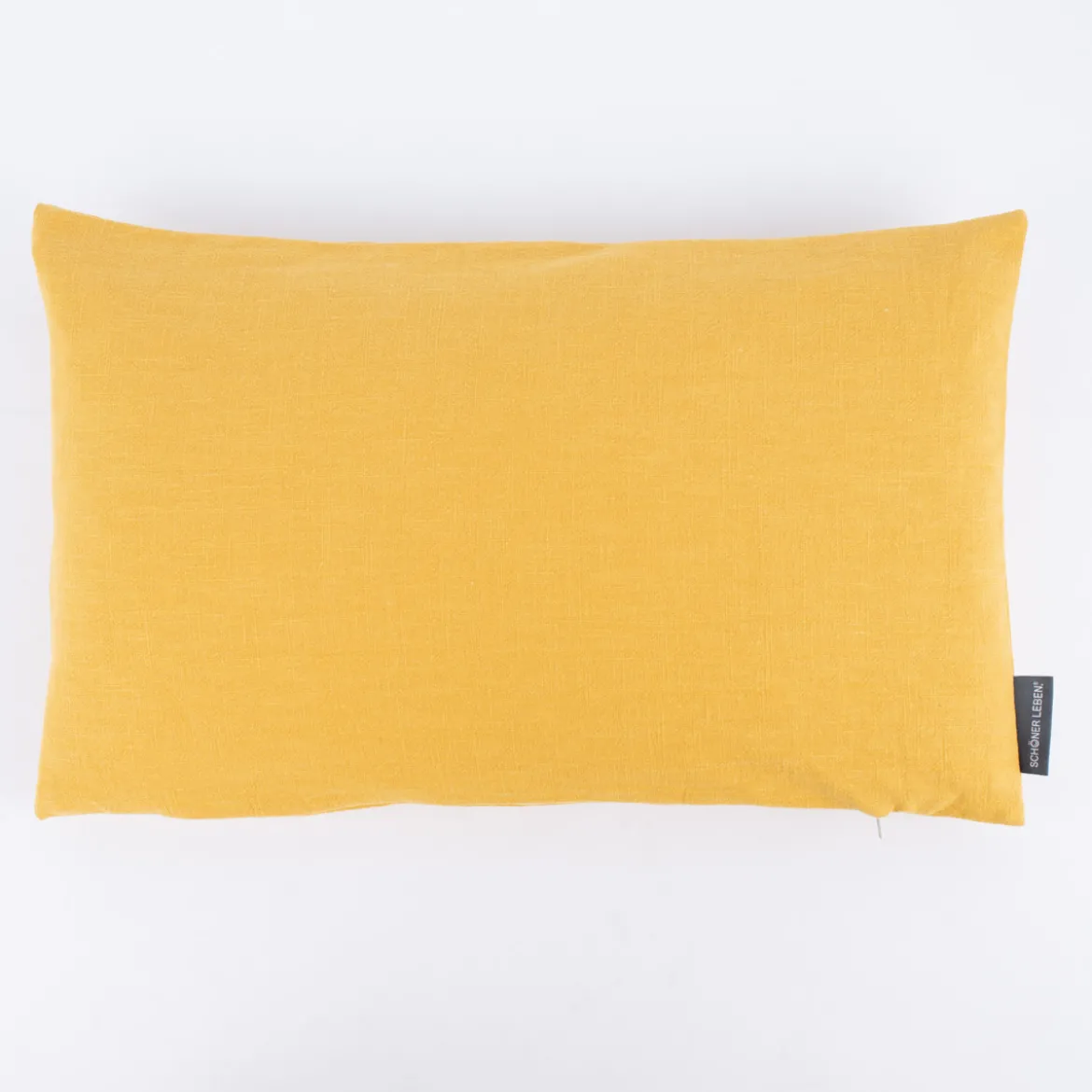SCHÖNER LEBEN. Kissenhülle Bio Ramie Leinenoptik einfarbig senfgelb 30x50cm