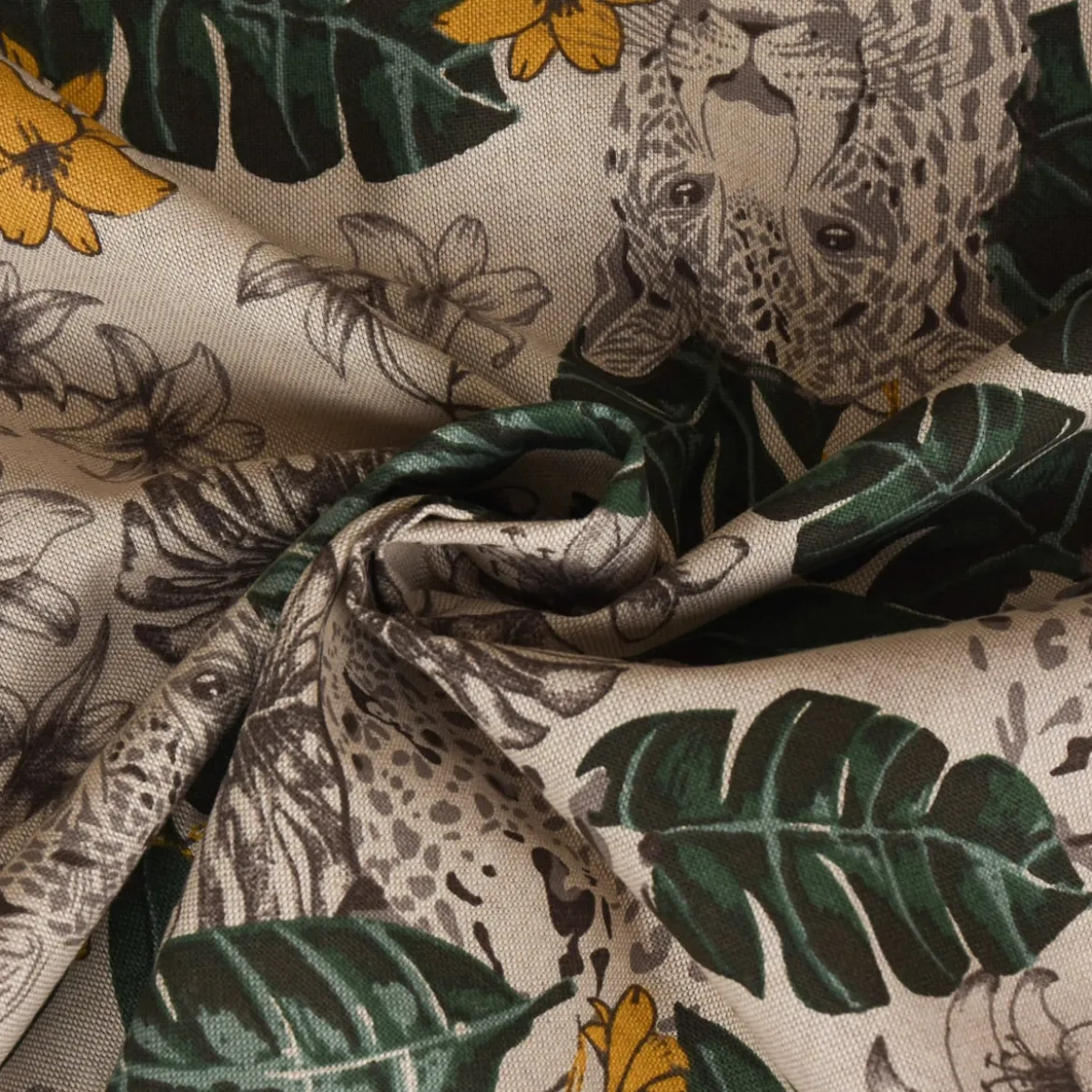 SCHÖNER LEBEN. Kissenhülle Blätter Leopard Dschungel natur grün gelb verschiedene Größen