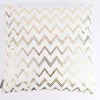 SCHÖNER LEBEN. Kissenhülle Chevron Zacken weiß goldfarbig metallic 50x50cm