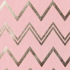 SCHÖNER LEBEN. Kissenhülle Chevron Zacken rosa goldfarbig metallic 50x50cm