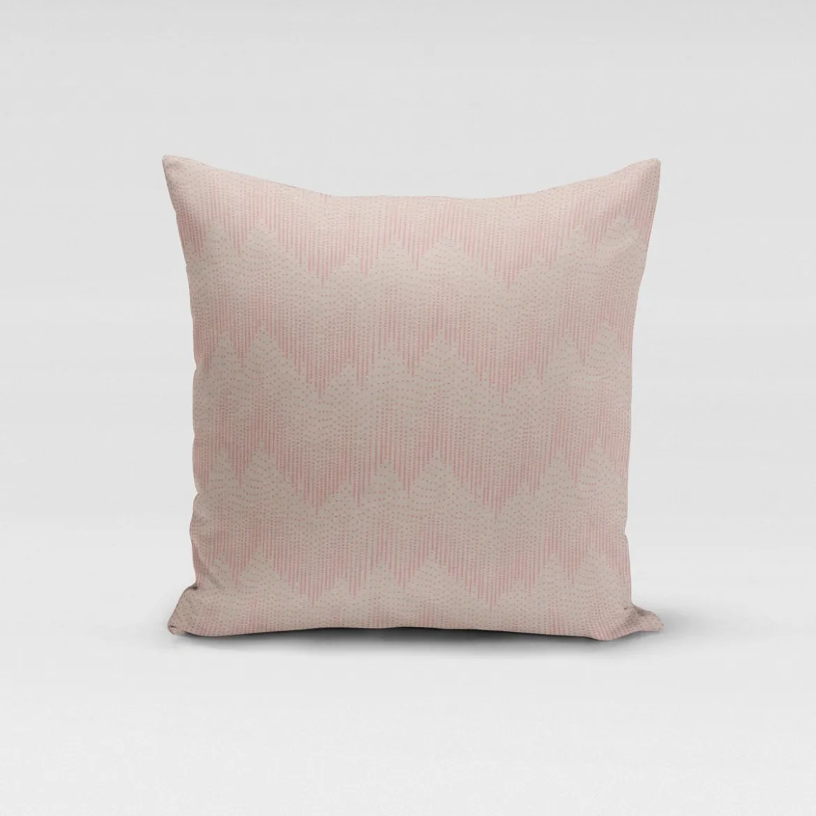 SCHÖNER LEBEN. Kissenhülle Chevron Zacken Punkte natur rosa 50x50cm