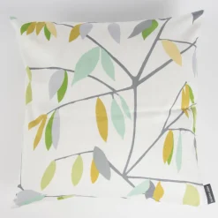Schöner Leben Kissenhülle Coco Plum Lemonade Blätter grau grün gelb 50x50cm