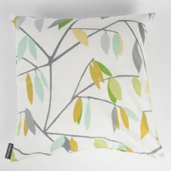 Schöner Leben Kissenhülle Coco Plum Lemonade Blätter grau grün gelb 50x50cm