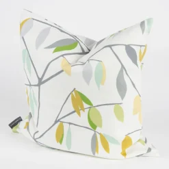 Schöner Leben Kissenhülle Coco Plum Lemonade Blätter grau grün gelb 50x50cm