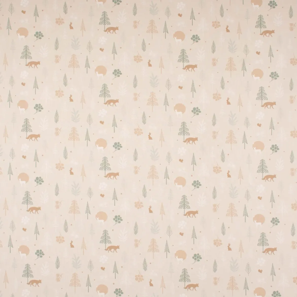SCHÖNER LEBEN. Kissenhülle Cold Forest Animals Bäume Waldtiere beige grün weiß verschiedene Größen