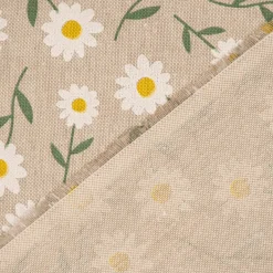 SCHÖNER LEBEN. Kissenhülle Daisy Sweet Field Gänseblümchen Leinenlook hellblau oder natur weiß versch. Größen