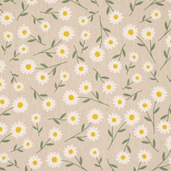 SCHÖNER LEBEN. Kissenhülle Daisy Sweet Field Gänseblümchen Leinenlook hellblau oder natur weiß versch. Größen