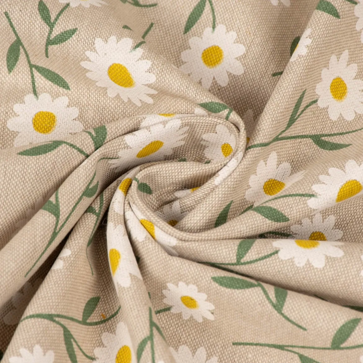 SCHÖNER LEBEN. Kissenhülle Daisy Sweet Field Gänseblümchen Leinenlook hellblau oder natur weiß versch. Größen