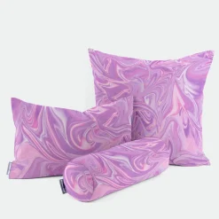 SCHÖNER LEBEN. Kissenhülle Digitaldruck Retro Batik lila pink verschiedene Größen
