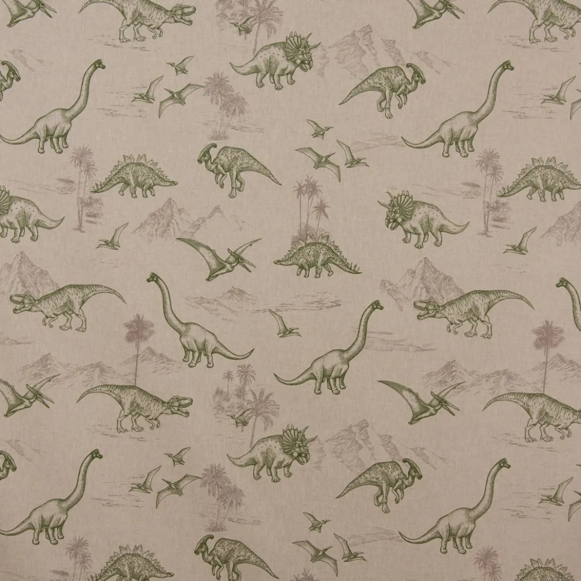 SCHÖNER LEBEN. Kissenhülle Dinosaurier natur grün verschiedene Größen