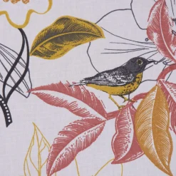SCHÖNER LEBEN. Kissenhülle DIVALI Blumen Blüten Blätter Vogel weiß grau gelb rot verschiedene Größen