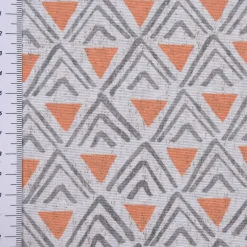 SCHÖNER LEBEN. Kissenhülle Dreiecke Retro weiß grau orange verschiedene Größen