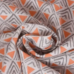 SCHÖNER LEBEN. Kissenhülle Dreiecke Retro weiß grau orange verschiedene Größen