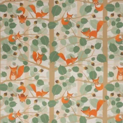 SCHÖNER LEBEN. Kissenhülle Eichhörnchen im Baum grün orange verschiedene Größen