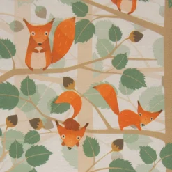 SCHÖNER LEBEN. Kissenhülle Eichhörnchen im Baum grün orange verschiedene Größen