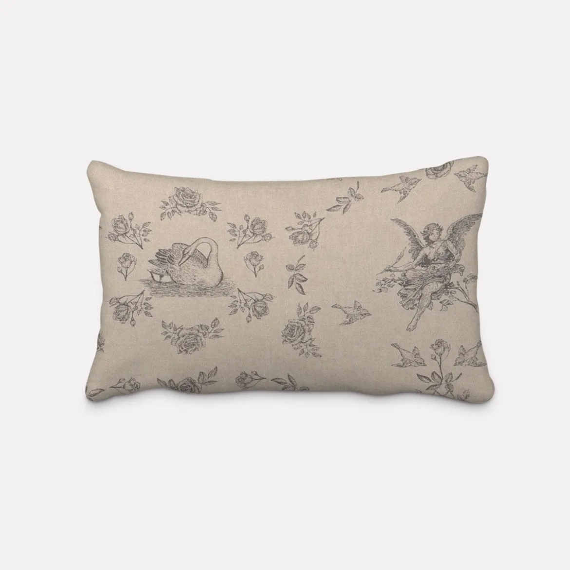 SCHÖNER LEBEN. Kissenhülle Engel Rosen Vogel natur schwarz verschiedene Größen