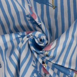 SCHÖNER LEBEN. Kissenhülle Flamingo Streifen maritim hellblau ecru verschiedene Größen