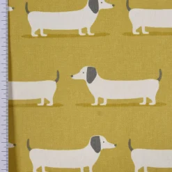 SCHÖNER LEBEN. Kissenhülle Fryett`s Dackel Dachshund senf gelb verschiedene Größen