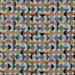 SCHÖNER LEBEN. Kissenhülle geometrisch Kreise weiß schwarz bunt verschiedene Größen