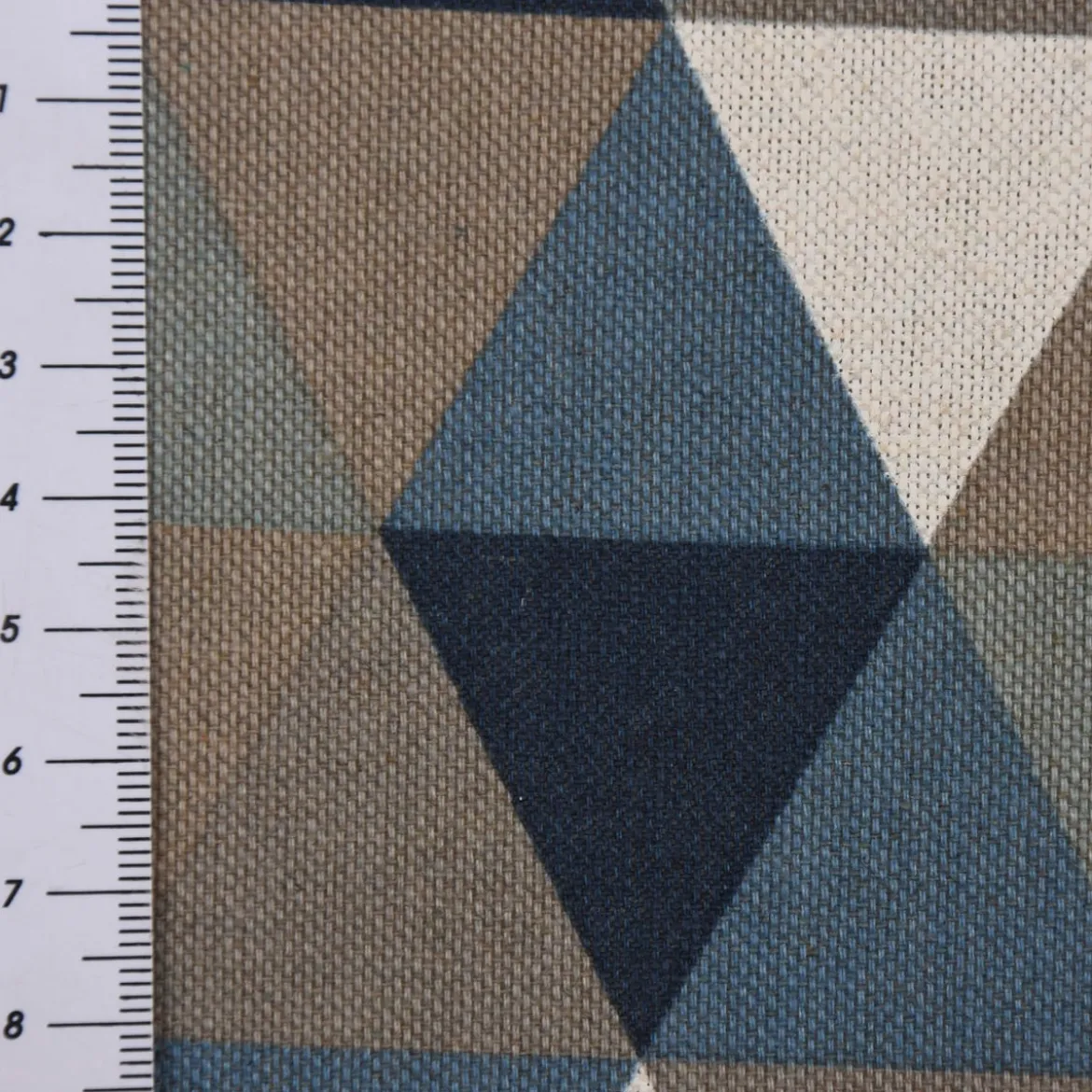 SCHÖNER LEBEN. Kissenhülle Halbpanama Leinenlook Dreiecke blau grau verschiedene Größen