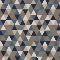 SCHÖNER LEBEN. Kissenhülle Halbpanama Leinenlook Dreiecke blau grau verschiedene Größen