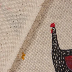 SCHÖNER LEBEN. Kissenhülle Hühner Mohnblume natur rot schwarz versch. Größen