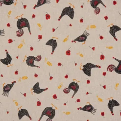 SCHÖNER LEBEN. Kissenhülle Hühner Mohnblume natur rot schwarz versch. Größen