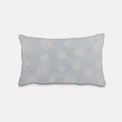 SCHÖNER LEBEN. Kissenhülle Ice Star Schneeflocken Eiskristalle hellblau silberfarbig beige verschiedene Größen