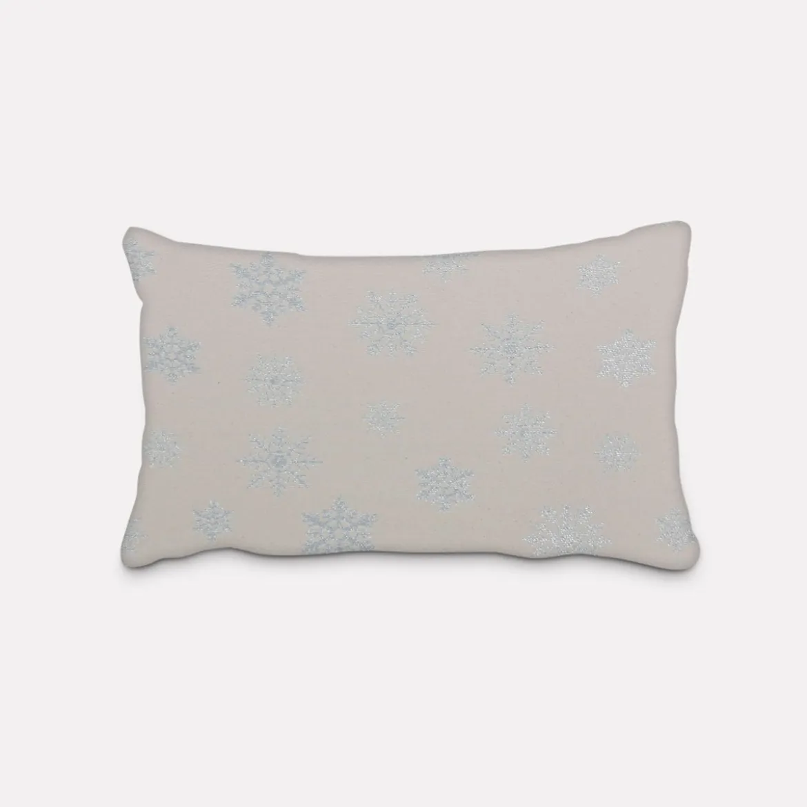 SCHÖNER LEBEN. Kissenhülle Ice Star Schneeflocken Eiskristalle beige hellblau silberfarbig verschiedene Größen