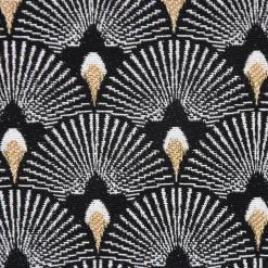 Schöner Leben Kissenhülle Jacquard Pfau Retro schwarz weiß goldfarbig 50x50cm