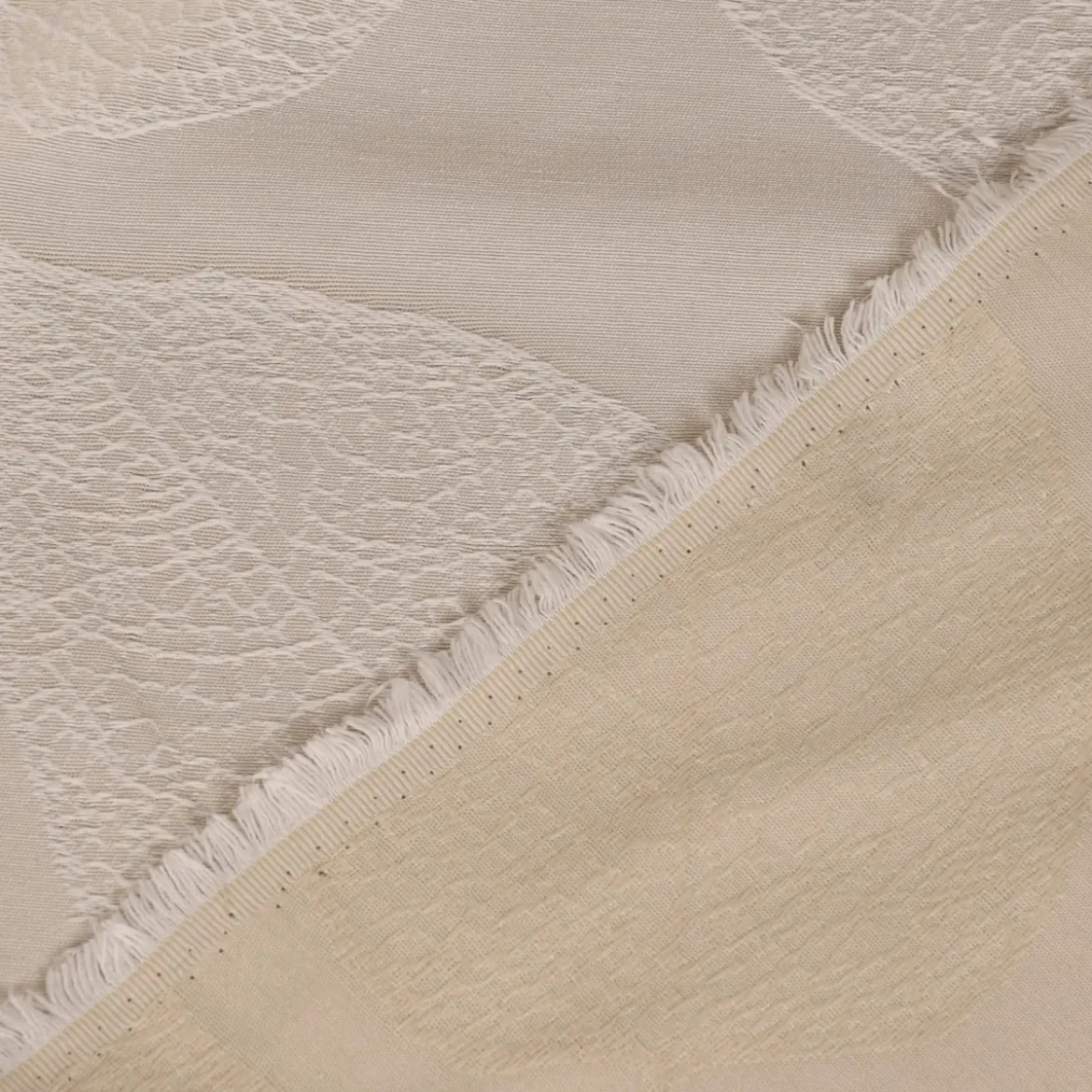 SCHÖNER LEBEN. Kissenhülle Jacquard Blätter hellbeige weiß verschiedene Größen